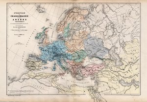 The Empire of Charlemagne, from Atlas Historique et Pittoresque, by M J-H Schnitzler, 1857 by French School